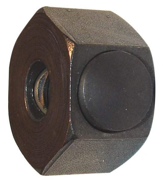 Morton Machine Works - 1/4-20 UNC Steel Right Hand Push Button Hex Nut - 7/8" Across Flats, 9/16" High, Black Oxide Finish - All Tool & Supply