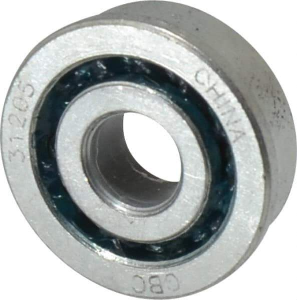 Value Collection - 1/4" Bore Diam, 11/16" OD, Open Unground Full Complement Radial Ball Bearing - With Flange, 1 Row, Round Bore, 287 Lb Dynamic Capacity - All Tool & Supply