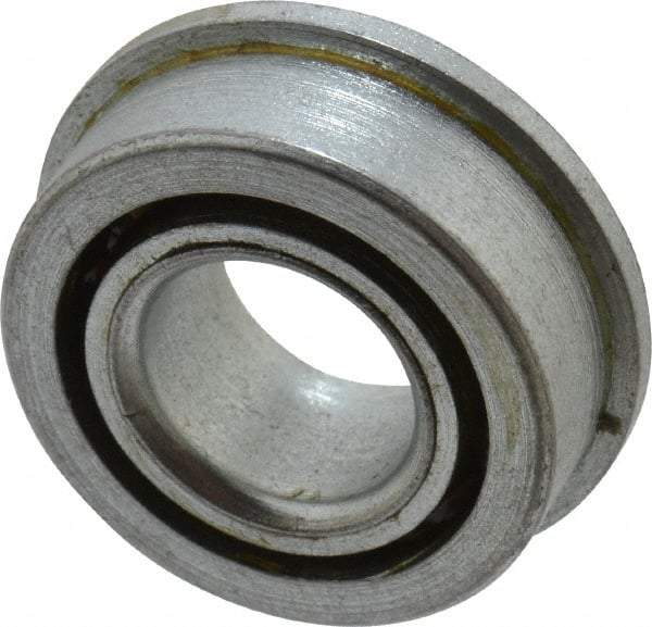 Value Collection - 7/16" Bore Diam, 29/32" OD, Open Unground Full Complement Radial Ball Bearing - With Flange, 1 Row, Round Bore, 356 Lb Dynamic Capacity - All Tool & Supply