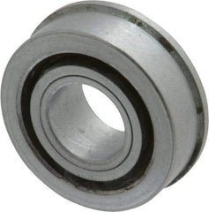 Value Collection - 1/2" Bore Diam, 1-3/16" OD, Open Unground Full Complement Radial Ball Bearing - With Flange, 1 Row, Round Bore, 533 Lb Dynamic Capacity - All Tool & Supply