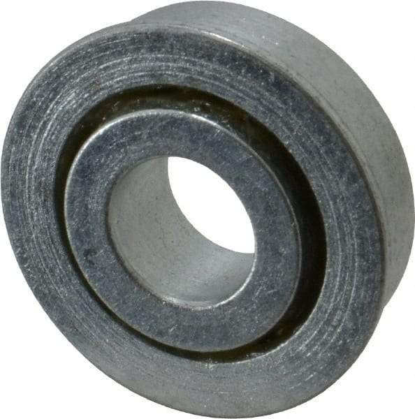 Value Collection - 1/2" Bore Diam, 1-1/4" OD, Open Unground Full Complement Radial Ball Bearing - With Flange, 1 Row, Round Bore, 707 Lb Dynamic Capacity - All Tool & Supply