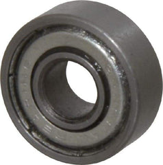 Value Collection - 1/4" Bore Diam, 11/16" OD, Double Shield Unground Retainer Type Radial Ball Bearing - 1/4" Wide, 1 Row, Round Bore, 300 Lb Dynamic Capacity - All Tool & Supply