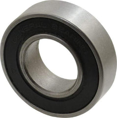 Value Collection - 1" Bore Diam, 2" OD, Double Seal Unground Retainer Type Radial Ball Bearing - 9/16" Wide, 1 Row, Round Bore, 1,749 Lb Dynamic Capacity - All Tool & Supply