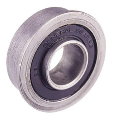 Value Collection - 3/8" Bore Diam, 29/32" OD, Double Seal Unground Retainer Type Radial Ball Bearing - With Flange, 1 Row, Round Bore, 450 Lb Dynamic Capacity - All Tool & Supply