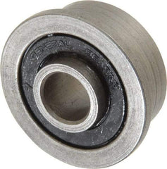 Value Collection - 1/4" Bore Diam, 11/16" OD, Double Seal Unground Retainer Type Radial Ball Bearing - With Flange, 1 Row, Round Bore, 300 Lb Dynamic Capacity - All Tool & Supply