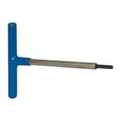 Made in USA - 5mm Hex, T-Handle, Hex Key - 6" OAL, Chromalloy Steel, Metric System of Measurement - All Tool & Supply