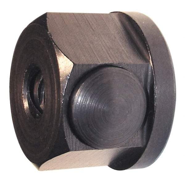 Morton Machine Works - 5/8-11, 1-5/8" Flange Diam, 1-1/8" High, 1-5/8" Across Flats, Button Thread Collar Nut - Grade Carbon Steel Steel, Black Oxide Finish, 1/4" Flange Height, TCMAI - All Tool & Supply