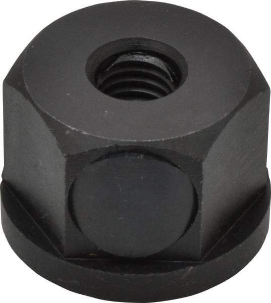 Morton Machine Works - 1/2-13, 1-5/8" Flange Diam, 1-1/8" High, 1-5/8" Across Flats, Button Thread Collar Nut - Grade Carbon Steel Steel, Black Oxide Finish, 1/4" Flange Height, TCMAI - All Tool & Supply