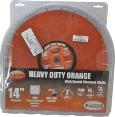 Core Cut - 14" Diam, 20mm Arbor Hole Diam, Wet & Dry Cut Saw Blade - Diamond-Tipped, Standard Round Arbor - All Tool & Supply