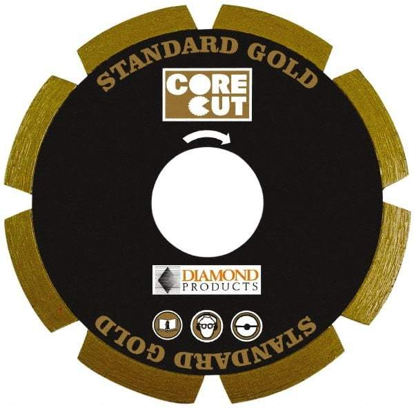 Core Cut - 7" Diam, 20mm Arbor Hole Diam, Wet & Dry Cut Saw Blade - Diamond-Tipped, Standard Round Arbor - All Tool & Supply