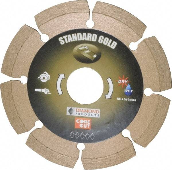 Core Cut - 4" Diam, 20mm Arbor Hole Diam, Wet & Dry Cut Saw Blade - Diamond-Tipped, Standard Round Arbor - All Tool & Supply