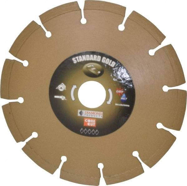 Core Cut - 6" Diam, 20mm Arbor Hole Diam, Wet & Dry Cut Saw Blade - Diamond-Tipped, Standard Round Arbor - All Tool & Supply