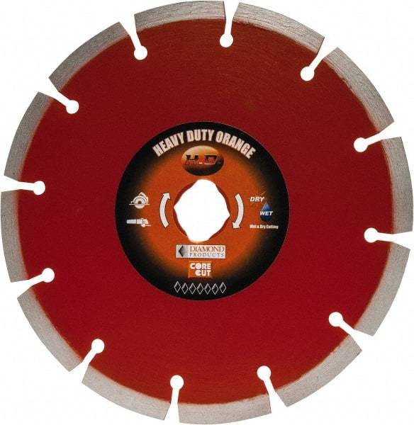 Core Cut - 7" Diam, 20mm Arbor Hole Diam, Wet & Dry Cut Saw Blade - Diamond-Tipped, Standard Round Arbor - All Tool & Supply