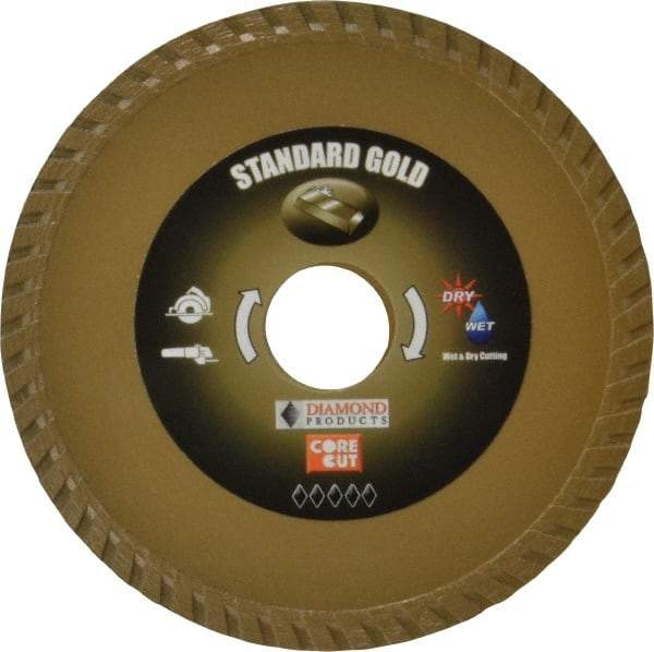 Core Cut - 4-1/2" Diam, 20mm Arbor Hole Diam, Wet & Dry Cut Saw Blade - Diamond-Tipped, Diamond Arbor - All Tool & Supply