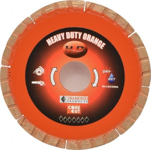 Core Cut - 4" Diam, 20mm Arbor Hole Diam, Wet & Dry Cut Saw Blade - Diamond-Tipped, Standard Round Arbor - All Tool & Supply