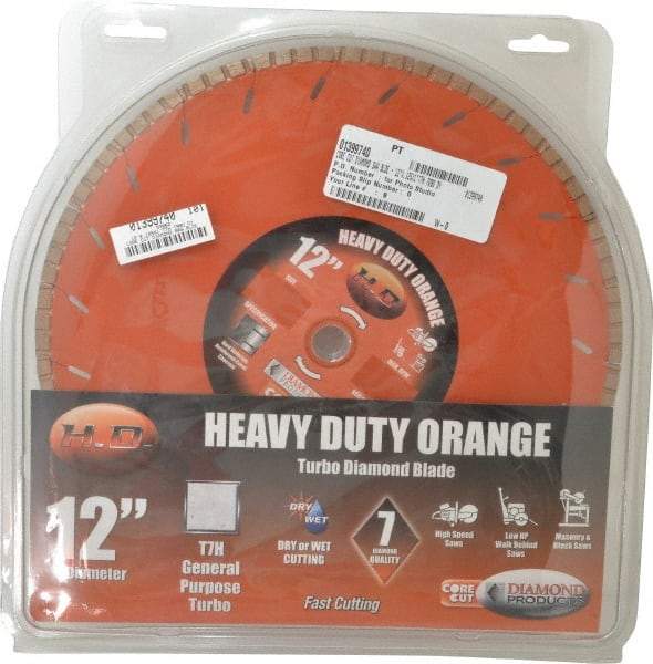 Core Cut - 12" Diam, 20mm Arbor Hole Diam, Wet & Dry Cut Saw Blade - Diamond-Tipped, Standard Round Arbor - All Tool & Supply