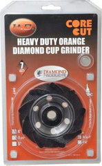 Core Cut - 4" Diam, 3/16" Overall Thickness, Spiral Cup Tool & Cutter Grinding Wheel - Diamond, 15,000 RPM - All Tool & Supply