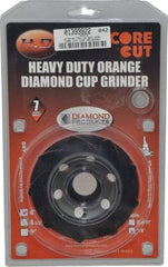 Core Cut - 4" Diam, 7/8" Hole Size, 3/16" Overall Thickness, Spiral Cup Tool & Cutter Grinding Wheel - Diamond, 15,000 RPM - All Tool & Supply