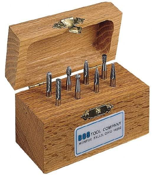 SGS Pro - 8 Piece, 3/16" Shank Burr Set - Tungsten Carbide - All Tool & Supply