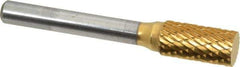 SGS Pro - 3/8" Cut Diam, 1/4" Shank Diam, Cylinder Head Double Cut Burr - Carbide, Flat End, 3/4" LOC, 2-1/2" OAL - All Tool & Supply