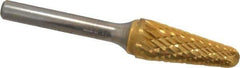 SGS Pro - 1/2" Cut Diam, 1/4" Shank Diam, Taper Head Double Cut Burr - Carbide, Radius End, 1-1/8" LOC, 2-7/8" OAL - All Tool & Supply