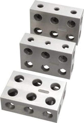 SPI - 0.0001 Squareness Per Inch, Hardened Steel, 1-2-3 Block Setup Block - 0.0002 Inch Overall Tolerance, 5/16 - 18 Inch Tapped Hole Size, 55-60 Rc Hardness, Sold As Matched Set of 3 - All Tool & Supply