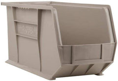 Akro-Mils - 60 Lb. Load Capacity, 18" Deep, Gray Polymer Hopper Stacking Bin - 9" High x 8-1/4" Wide x 18" Long - All Tool & Supply