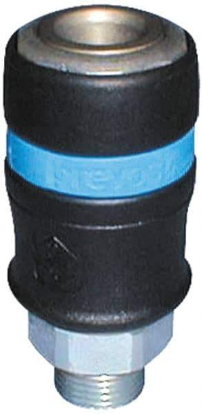 Prevost - 3/8 Male NPT Industrial Pneumatic Hose Safety Coupler - Fiber Glass, 1/2" Body Diam - All Tool & Supply