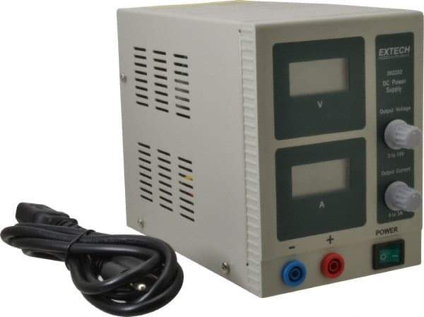 Extech - 54 Watt, 3 Amp, 18 VDC Output, Benchtop Power Supply - 1 Output, LCD Display - All Tool & Supply