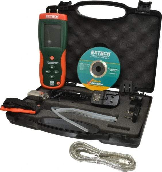 Extech - 2 Max psi, +/-0.3% FS% Accuracy, Differential Pressure Manometer - 2 Maximum PSI, 55.4 Inch Water Column - All Tool & Supply