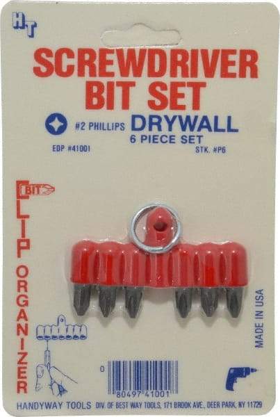 Value Collection - 6 Piece, Screwdriver Bit Set - Phillips with Clip - All Tool & Supply