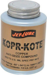 Jet-Lube - 0.5 Lb Can High Temperature Anti-Seize Lubricant - Copper/Graphite, -65 to 1,800°F, Copper/Bronze, Food Grade, Water Resistant - All Tool & Supply