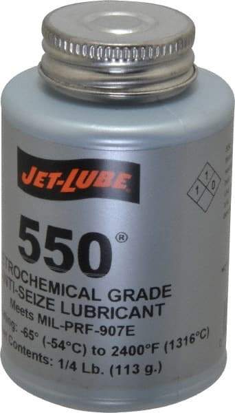 Jet-Lube - 0.25 Lb Can Extreme Pressure Anti-Seize Lubricant - Molybdenum Disulfide, -65 to 2,400°F, Steel Blue, Water Resistant - All Tool & Supply