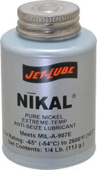 Jet-Lube - 0.25 Lb Can High Temperature Anti-Seize Lubricant - Nickel, -65 to 2,600°F, Silver Gray, Water Resistant - All Tool & Supply