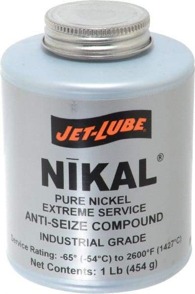 Jet-Lube - 1 Lb Can High Temperature Anti-Seize Lubricant - Nickel, -65 to 2,600°F, Silver Gray, Water Resistant - All Tool & Supply