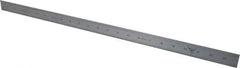 PEC Tools - 24" Long, 1/100, 1/10" and 0.5, 1mm Graduation, Rigid Steel Rule - Decimal/Metric Graduation Style, 1-1/8" Wide, Silver, Satin Chrome Finish - All Tool & Supply