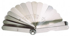 26 Piece, 0.0015 to 0.035″ Thick, Parallel Feeler Gage Set 3″ Leaf Length, 1/2″ Wide, Tempered Steel