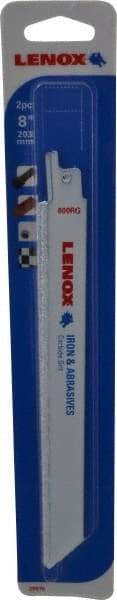 Lenox - 8" Long x 3/4" Thick, Carbide Reciprocating Saw Blade - Straight Profile, Continuous Edge, Universal Shank - All Tool & Supply