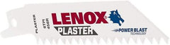 Lenox - 4" Long x 3/4" Thick, Bi-Metal Reciprocating Saw Blade - Tapered Profile, 6 TPI, Toothed Edge, Universal Shank - All Tool & Supply