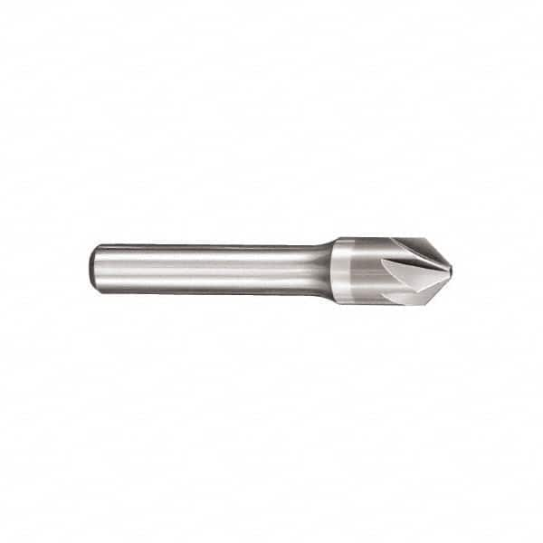 SGS - 1" Head Diam, 1/2" Shank Diam, 6 Flute 90° Solid Carbide Countersink - All Tool & Supply