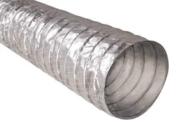 Hi-Tech Duravent - 6" ID, 25' Long, Metalized Film Blower & Duct Hose - Silver, 3" Bend Radius, 0.15 In/Hg, 0.85 Max psi, -20 to 250°F - All Tool & Supply