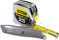 Stanley - 25' x 1" Tape Measure - 1/16" Graduation - All Tool & Supply