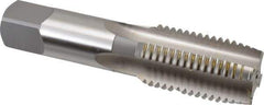 OSG - 1-1/2 - 6 UNC 3B 4 Flute Bright Finish High Speed Steel Straight Flute Standard Hand Tap - Plug, Right Hand Thread, 6-3/8" OAL, 3" Thread Length, H4 Limit, Oversize - Exact Industrial Supply