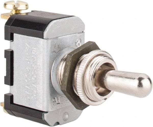 Eaton Cutler-Hammer - SPST Heavy Duty On-Off-On Toggle Switch - Screw Terminal, Bat Handle Actuator, 1/2 hp at 50 VAC hp, 125/250 VAC & 28 VDC - All Tool & Supply