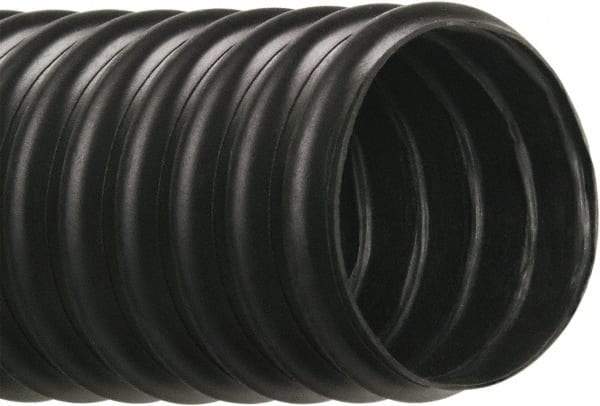 Hi-Tech Duravent - 2-1/2" ID, 28 Hg Vac Rating, 9 psi, Thermoplastic Vacuum & Duct Hose - 25' Long, Black, 2-1/2" Bend Radius, -40 to 250°F - All Tool & Supply