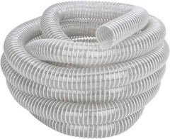 Hi-Tech Duravent - 1-1/2" ID, 26 Hg Vac Rating, 10 psi, Polyurethane Vacuum & Duct Hose - 25' Long, Clear, 1-1/2" Bend Radius, -40 to 200°F - All Tool & Supply