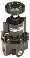 Parker - 3/8 NPT Port, 80 CFM, Aluminum Diaphragm Operated Regulator - 0 to 60 psi Range, 250 Max psi Supply Pressure, 1/4" Gauge Port Thread, 2.06" Wide x 4.35" High - All Tool & Supply