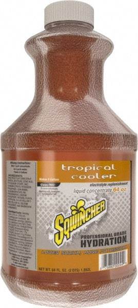 Sqwincher - 64 oz Bottle Tropical Cooler Activity Drink - Liquid Concentrate, Yields 5 Gal - All Tool & Supply