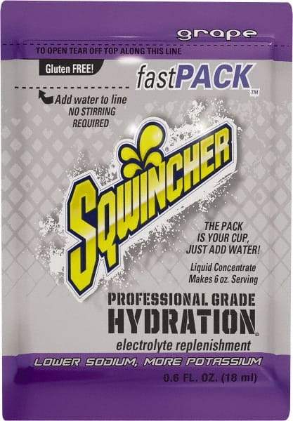 Sqwincher - 0.6 oz Pack Grape Activity Drink - Liquid Concentrate, Yields 6 oz - All Tool & Supply