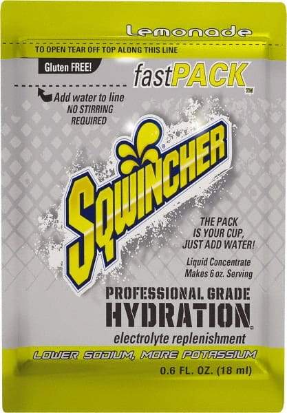 Sqwincher - 0.6 oz Pack Lemonade Activity Drink - Liquid Concentrate, Yields 6 oz - All Tool & Supply